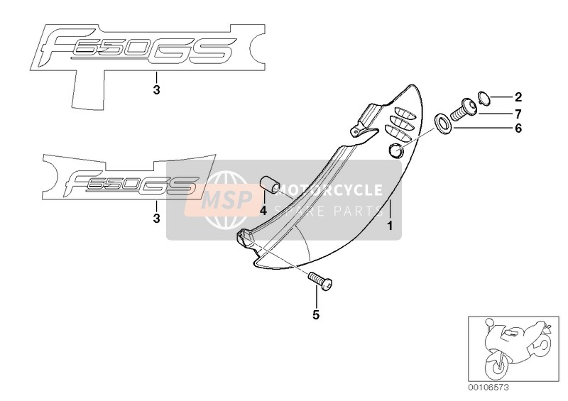 46637674017, Seitenteil Hinten Links Mit Abziehbild, BMW, 0