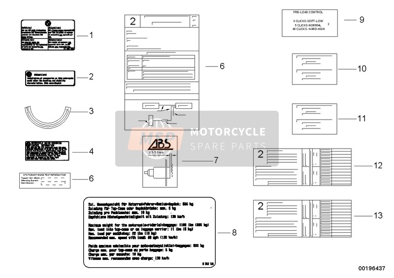 BMW F 650 GS 00 (0172,0182) 2003 Etiqueta para un 2003 BMW F 650 GS 00 (0172,0182)