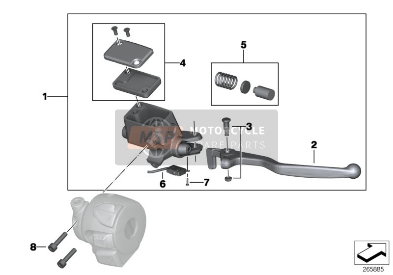 BMW F 650 GS 00 (0172,0182) 2003 Levier de frein à main pour un 2003 BMW F 650 GS 00 (0172,0182)