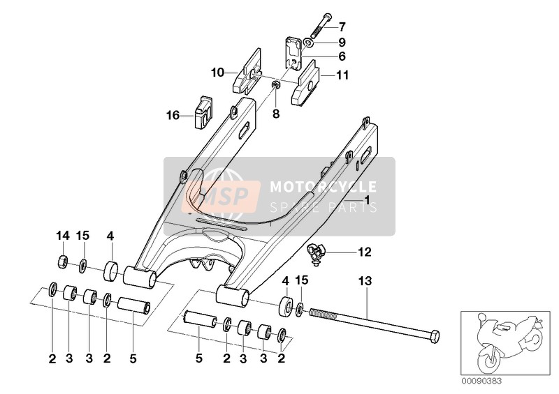 BMW F 650 GS 00 (0172,0182) 2002 Achterbrug voor een 2002 BMW F 650 GS 00 (0172,0182)