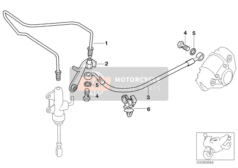 BRAKE PIPE, REAR, NOT FOR ABS