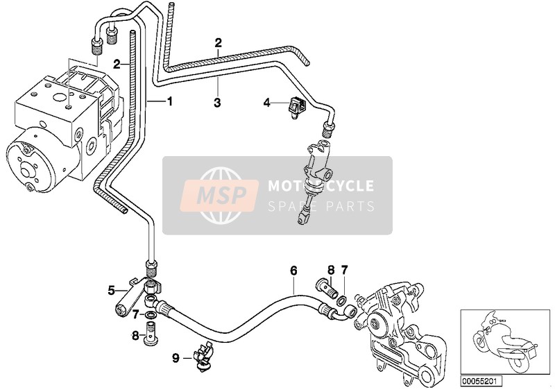 BMW F 650 GS 00 (0172,0182) 2000 BRAKE PIPE REAR ABS for a 2000 BMW F 650 GS 00 (0172,0182)