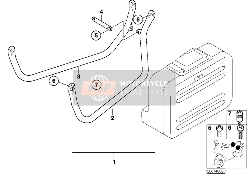 BMW F 650 GS 00 (0172,0182) 2003 Jeu de support de coffre 1 pour un 2003 BMW F 650 GS 00 (0172,0182)