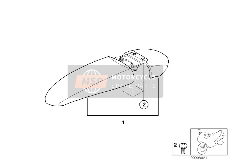 BMW F 650 GS 00 (0172,0182) 2003 Copertura ruota anteriore, inferiore per un 2003 BMW F 650 GS 00 (0172,0182)