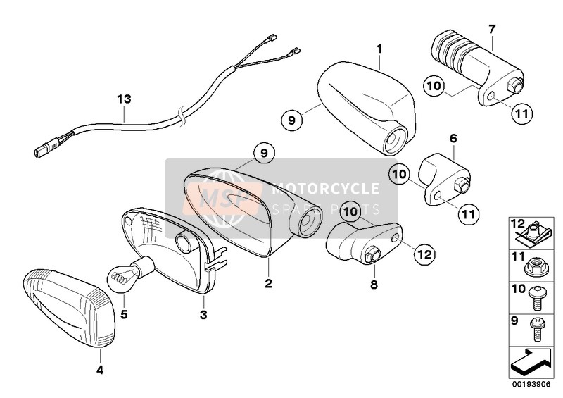 BMW F 650 GS (0218,0228) 2006 Indicatori di direzione bianchi per un 2006 BMW F 650 GS (0218,0228)