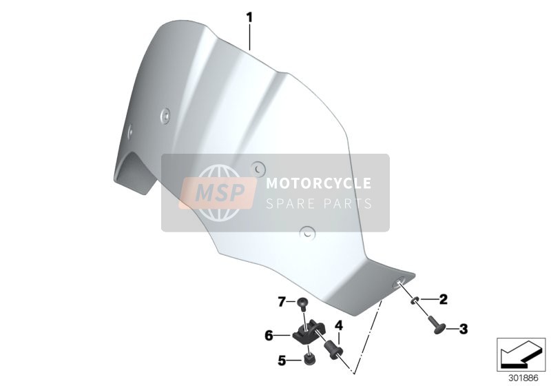 BMW F 650 GS (0218,0228) 2006 Windshield, High, Clear for a 2006 BMW F 650 GS (0218,0228)
