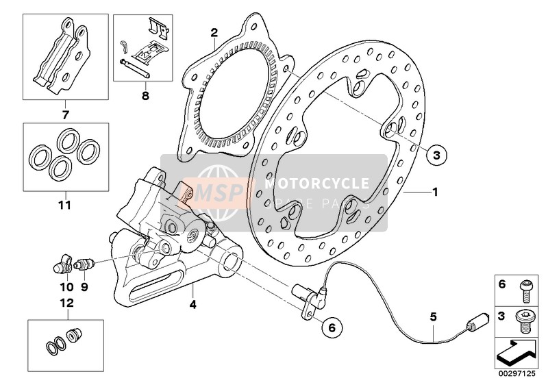 BMW F 650 GS (0218,0228) 2007 Frein de roue arrière pour un 2007 BMW F 650 GS (0218,0228)