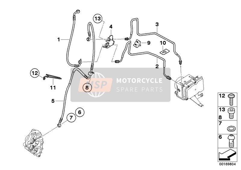 BMW F 650 GS (0218,0228) 2006 Tubazione freno anteriore ABS per un 2006 BMW F 650 GS (0218,0228)