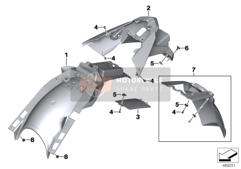 BMW F 650 GS (0218,0228) 2007 Portatarga copriruota per un 2007 BMW F 650 GS (0218,0228)