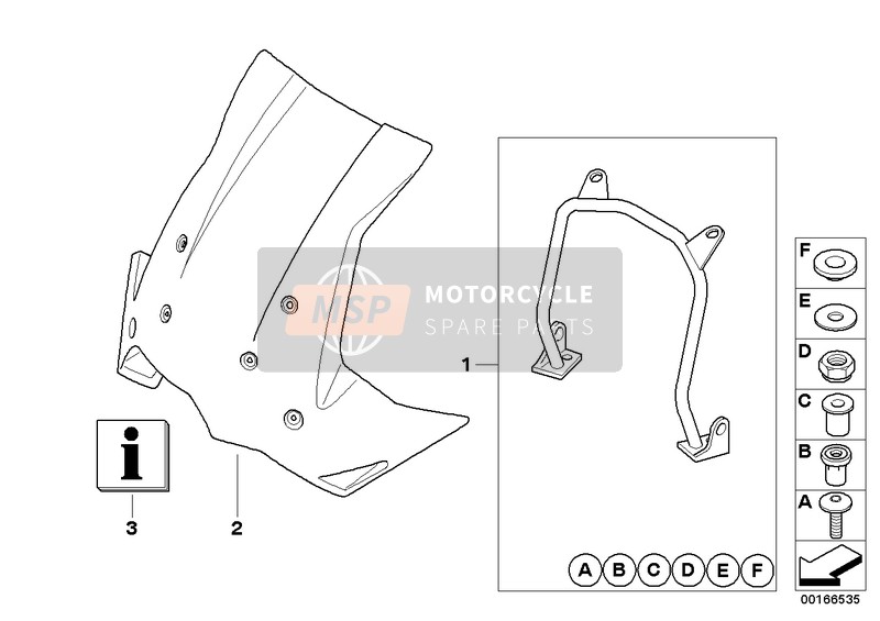 BMW F 650 GS (0218,0228) 2006 Touring windshield with mount 1 for a 2006 BMW F 650 GS (0218,0228)