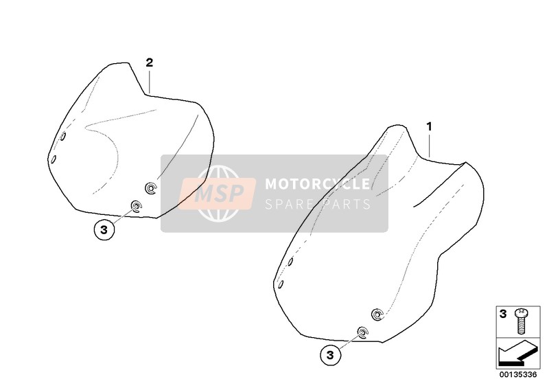 BMW F 650 GS 04 (0175,0185) 2005 Parabrezza 2 per un 2005 BMW F 650 GS 04 (0175,0185)