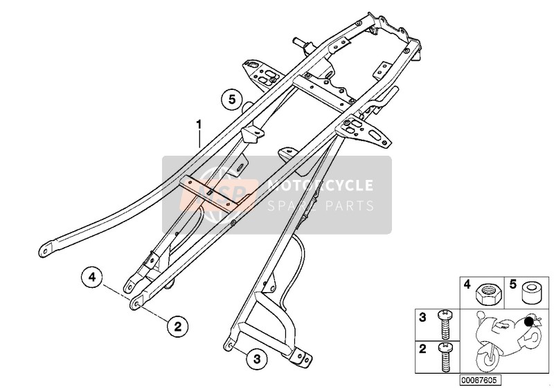 BMW F 650 GS 04 (0175,0185) 2007 Telaio posteriore per un 2007 BMW F 650 GS 04 (0175,0185)