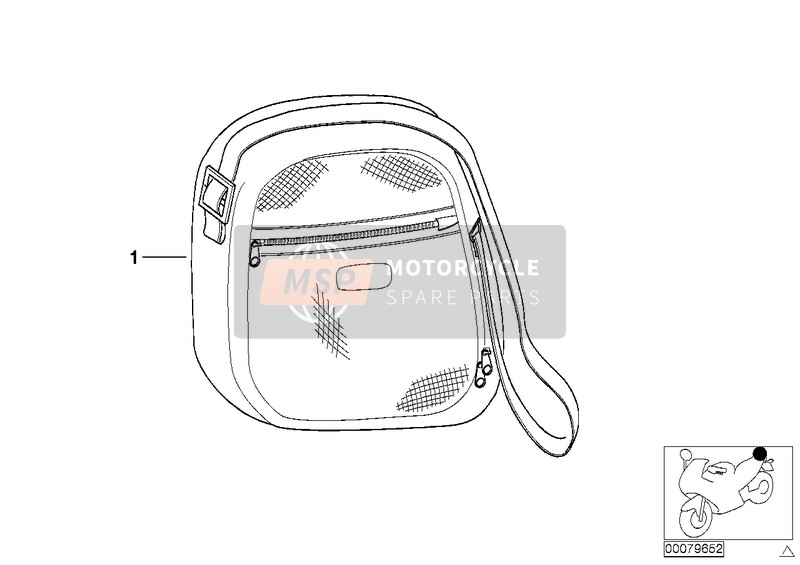 BMW F 650 GS Dakar 00 (0173,0183) 2000 Borsa per top case per un 2000 BMW F 650 GS Dakar 00 (0173,0183)