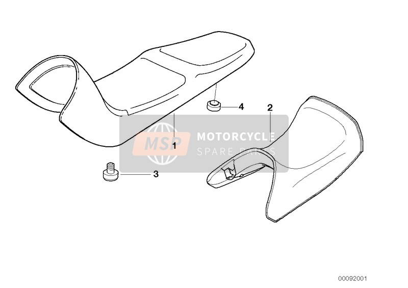 BMW F 650 GS Dakar 00 (0173,0183) 2001 Siège banquette pour un 2001 BMW F 650 GS Dakar 00 (0173,0183)