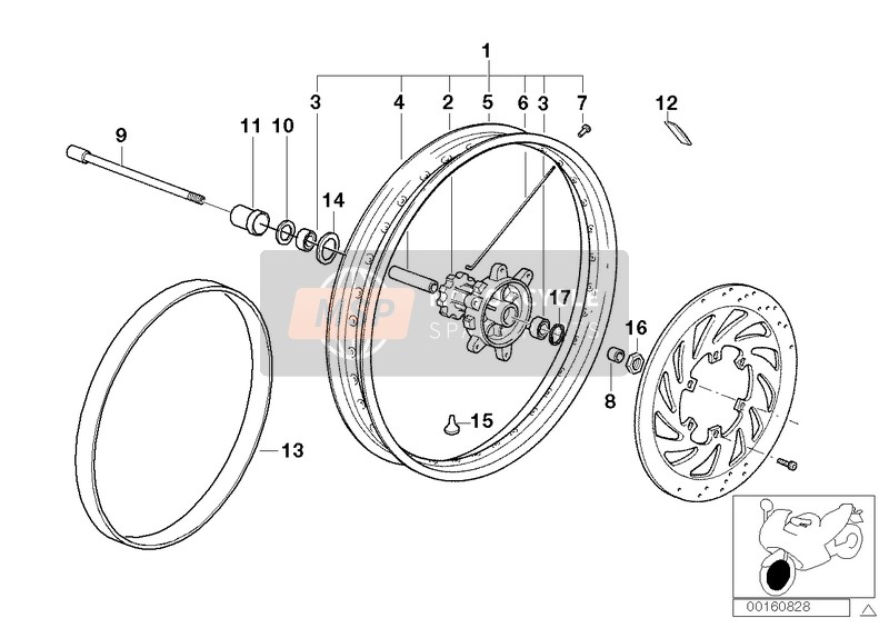 Roue avant a rayons