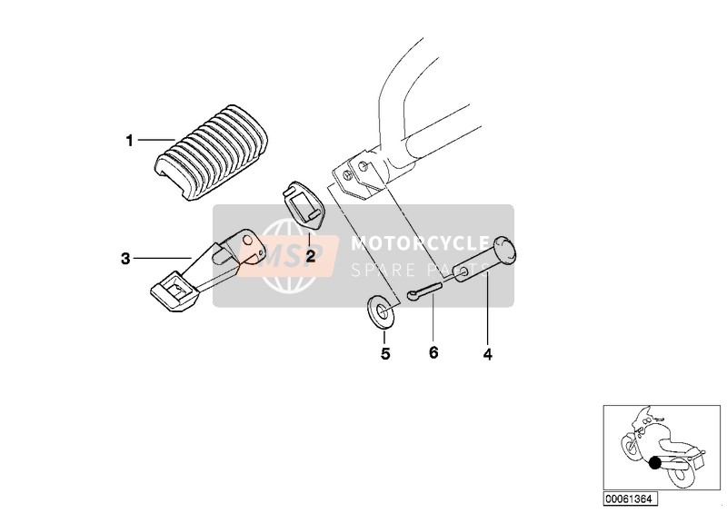 BMW F 650 GS Dakar 04 (0176,0186) 2003 Reposapiés traseros para un 2003 BMW F 650 GS Dakar 04 (0176,0186)