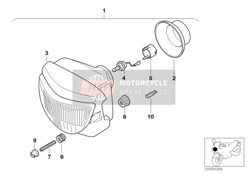 BMW F 650 GS Dakar 04 (0176,0186) 2003 HEADLIGHT for a 2003 BMW F 650 GS Dakar 04 (0176,0186)