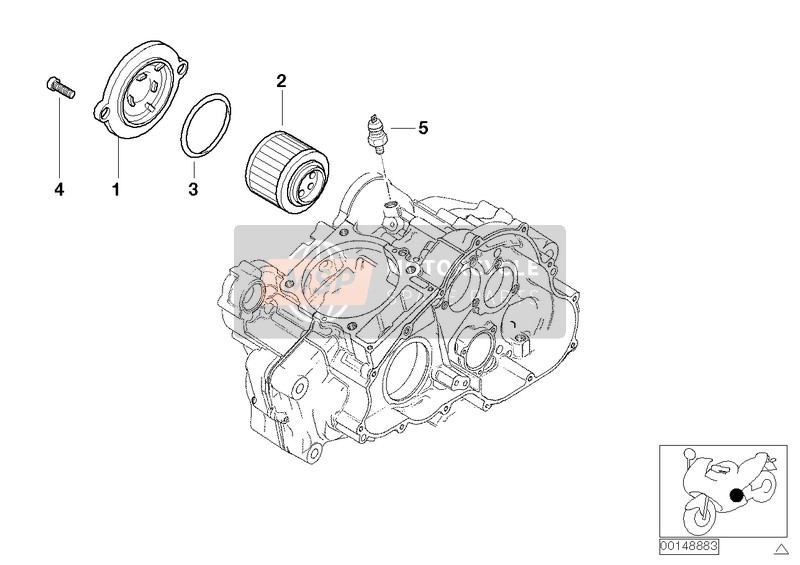 BMW F 650 GS Dakar 04 (0176,0186) 2006 Filtre à l'huile pour un 2006 BMW F 650 GS Dakar 04 (0176,0186)