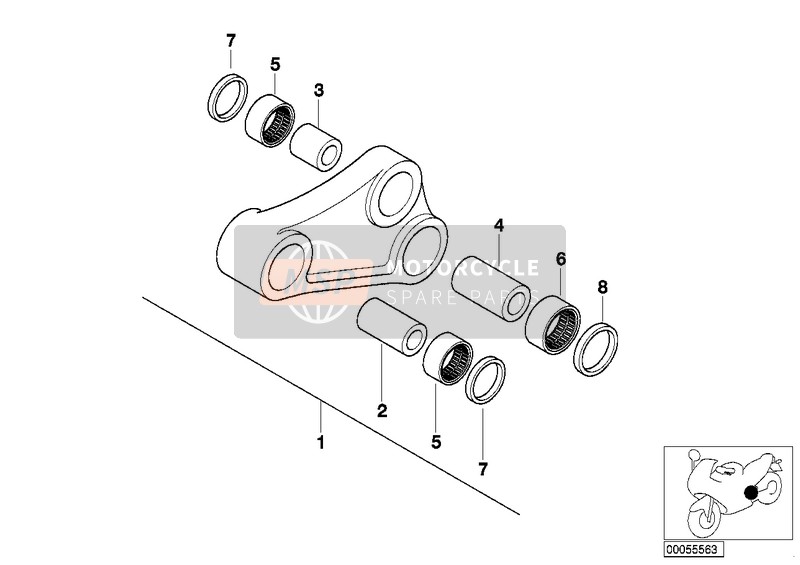 Komponenten des Hinterradschwinge-Arms