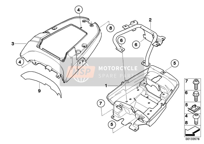 BMW F 650 GS Dakar 04 (0176,0186) 2005 Parte trasera para un 2005 BMW F 650 GS Dakar 04 (0176,0186)