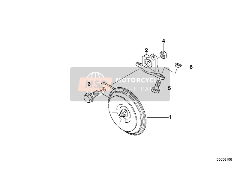 BMW F 650 ST 97 (0163,0168) 2000 Claxon voor een 2000 BMW F 650 ST 97 (0163,0168)