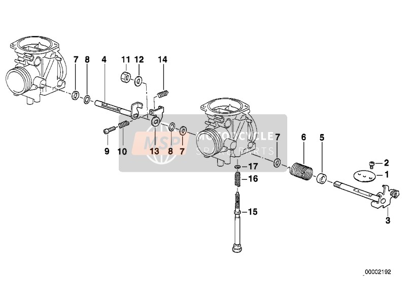 BMW F 650 ST 97 (0163,0168) 1998 Carburateur-gasklep voor een 1998 BMW F 650 ST 97 (0163,0168)