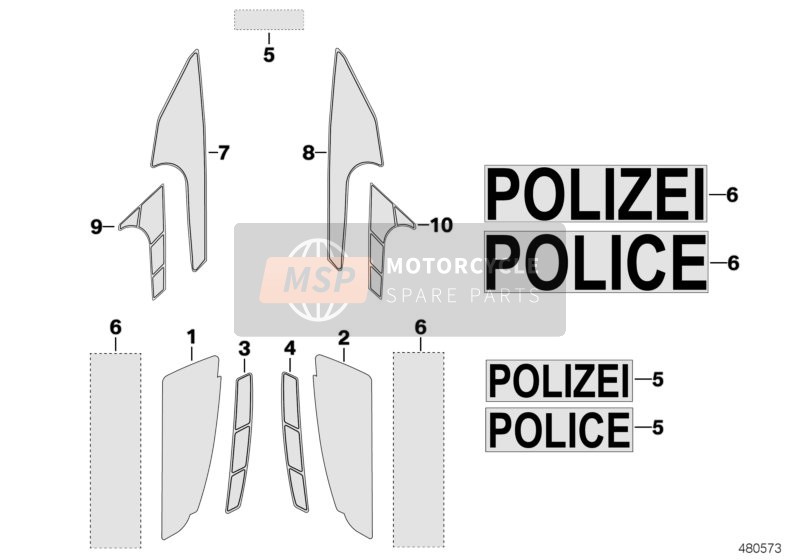 BMW F 700 GS (0B01, 0B11) 2013 GOVERNMENT AUTHORITIES STICKER for a 2013 BMW F 700 GS (0B01, 0B11)