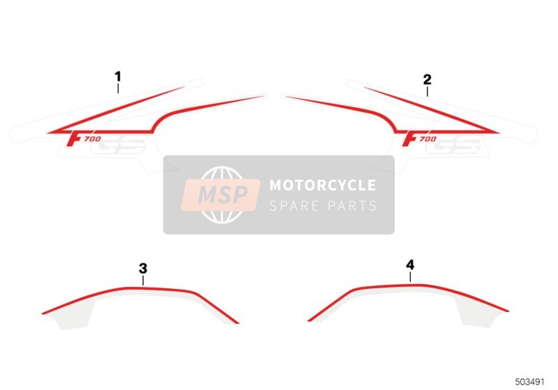 BMW F 700 GS (0B01, 0B11) 2014 Opschrift F700GS voor een 2014 BMW F 700 GS (0B01, 0B11)