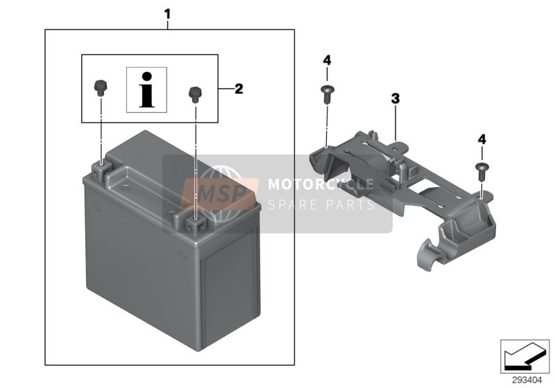 Batteria con staffa