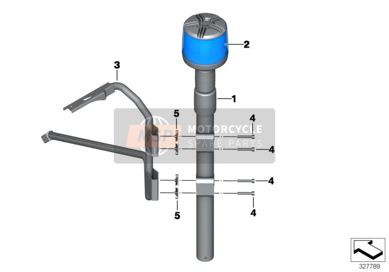 BMW F 700 GS (0B01, 0B11) 2013 Lámpara estroboscópica LED 360°, azul para un 2013 BMW F 700 GS (0B01, 0B11)