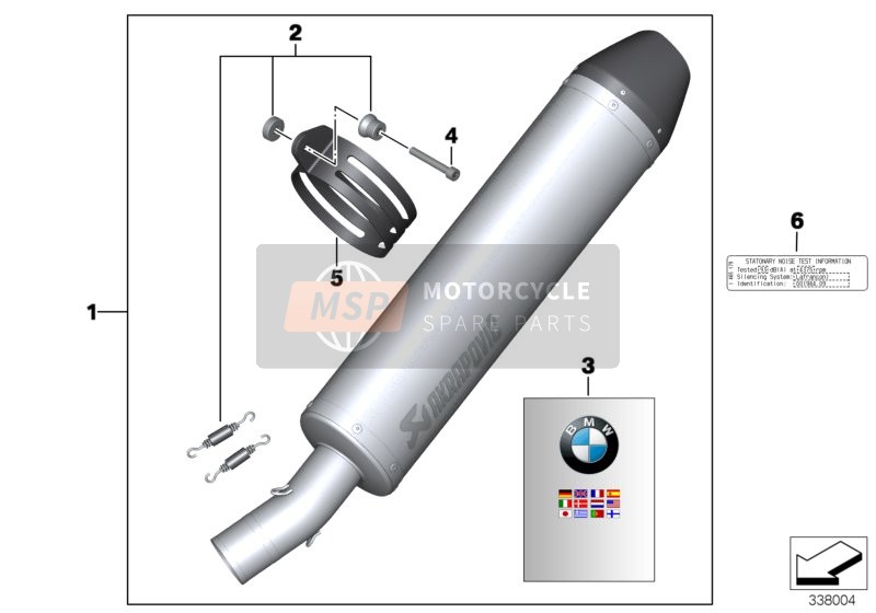 BMW F 700 GS (0B01, 0B11) 2015 Sport muffler for a 2015 BMW F 700 GS (0B01, 0B11)