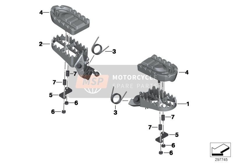 BMW F 700 GS (0B01, 0B11) 2014 Reposapiés, Ancho para un 2014 BMW F 700 GS (0B01, 0B11)