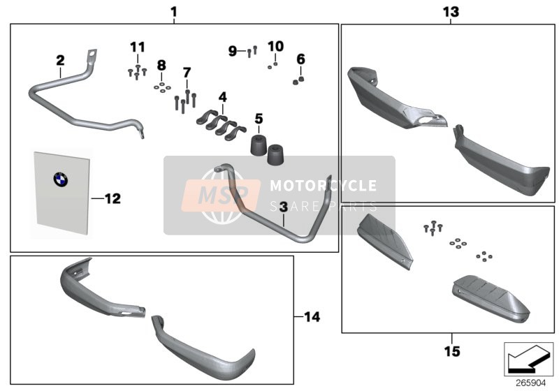 71607705963, Satz Handschutz Klein, BMW, 2