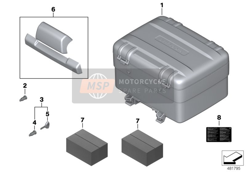 BMW F 700 GS (0B01, 0B11) 2015 Variotop case for a 2015 BMW F 700 GS (0B01, 0B11)