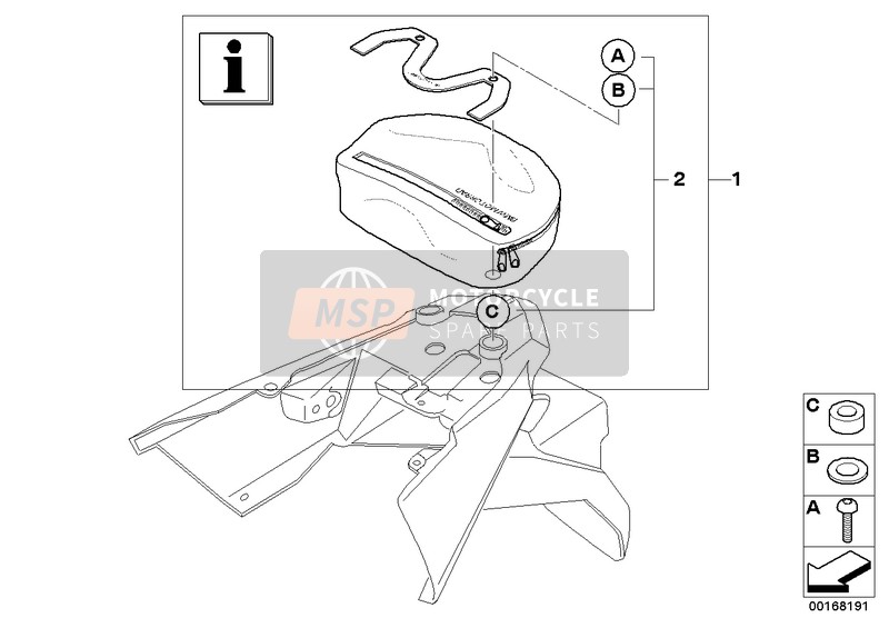 BMW F 700 GS (0B01, 0B11) 2015 REAR POCKET for a 2015 BMW F 700 GS (0B01, 0B11)