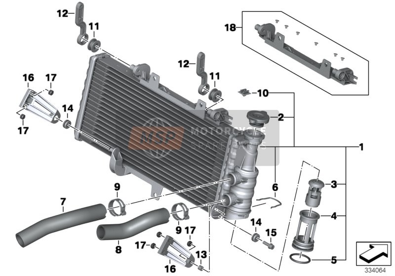 BMW F 700 GS (0B01, 0B11) 2016 Kühler für ein 2016 BMW F 700 GS (0B01, 0B11)