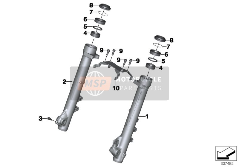 BMW F 700 GS (0B01, 0B11) 2015 Tubo scorrevole per un 2015 BMW F 700 GS (0B01, 0B11)