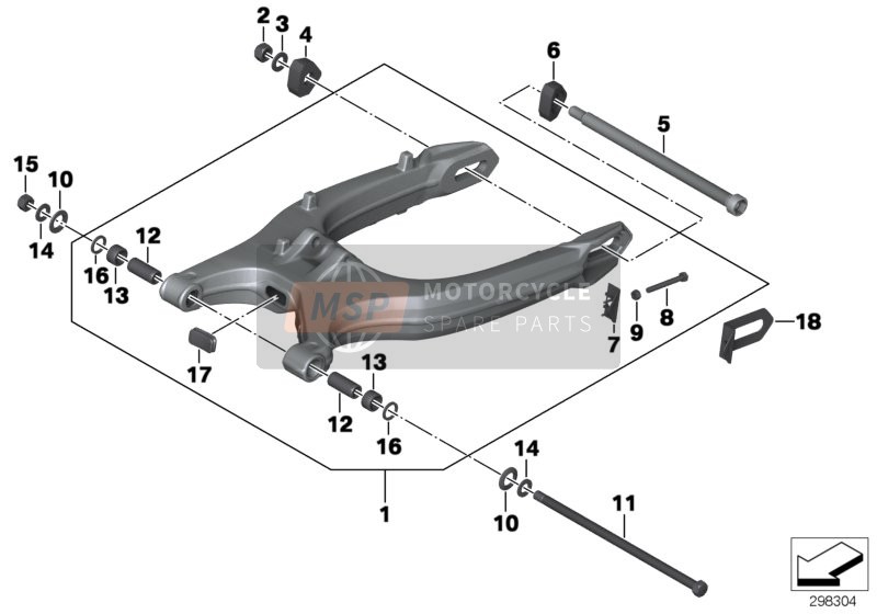 BMW F 700 GS (0B01, 0B11) 2016 REAR WHEEL SWINGING ARM for a 2016 BMW F 700 GS (0B01, 0B11)