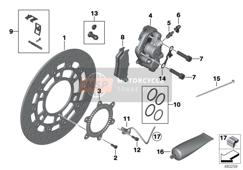 34117651954, Set Of Mounting Parts, Left, BMW, 0