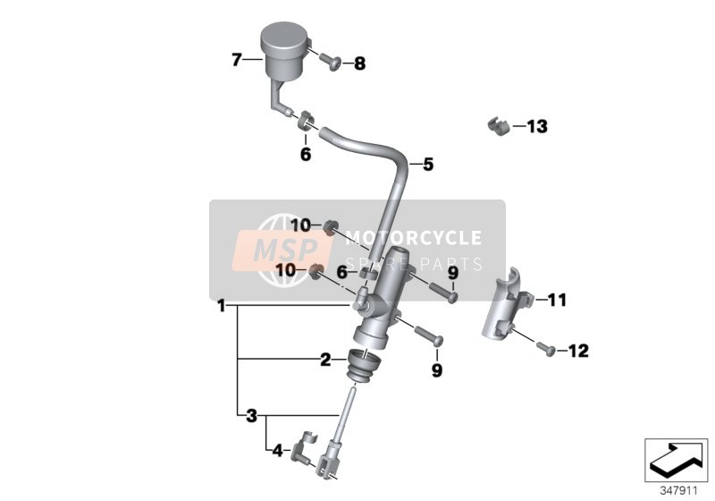 BMW F 700 GS (0B01, 0B11) 2015 Hoofdremcilinder voor een 2015 BMW F 700 GS (0B01, 0B11)