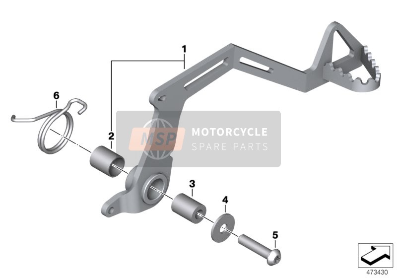 BMW F 700 GS (0B01, 0B11) 2014 Pedal de freno para un 2014 BMW F 700 GS (0B01, 0B11)