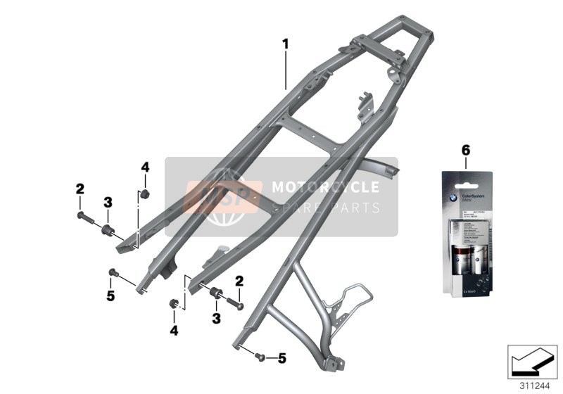 BMW F 700 GS (0B01, 0B11) 2011 REAR FRAME for a 2011 BMW F 700 GS (0B01, 0B11)