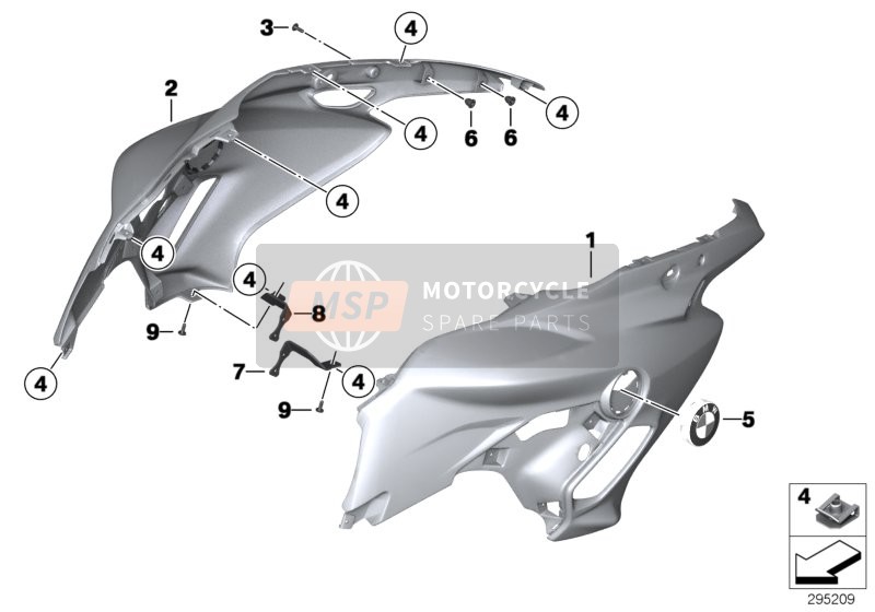 BMW F 700 GS (0B01, 0B11) 2015 Carenado lateral para un 2015 BMW F 700 GS (0B01, 0B11)