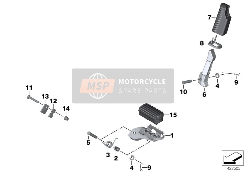 BMW F 700 GS (0B01, 0B11) 2014 Descansa pies para un 2014 BMW F 700 GS (0B01, 0B11)