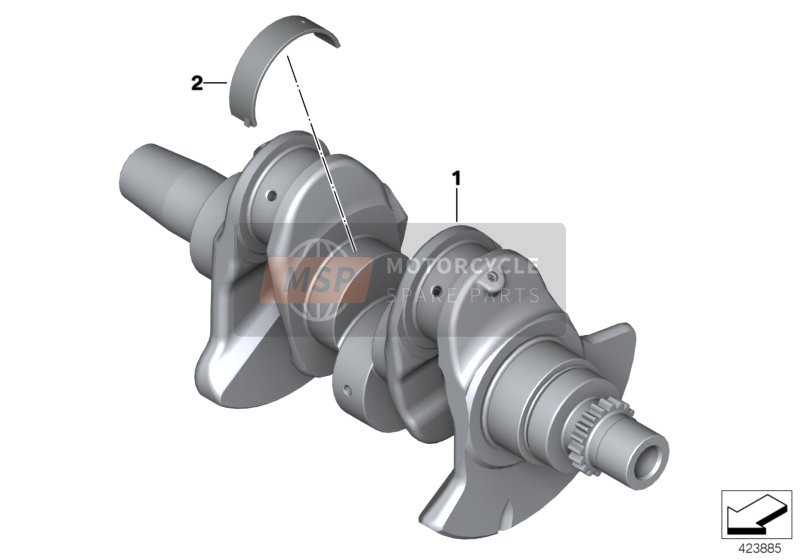 BMW F 700 GS 17 (0B06, 0B16) 2016 Krukas met lagerschalen voor een 2016 BMW F 700 GS 17 (0B06, 0B16)