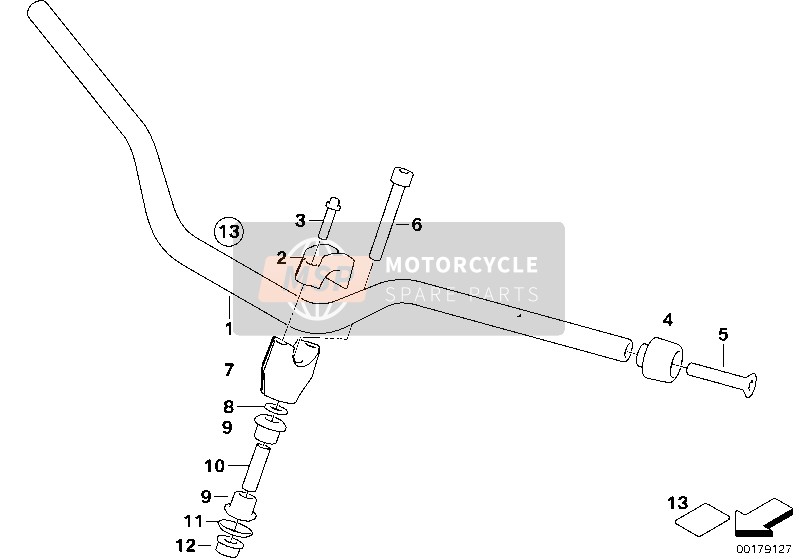 BMW F 700 GS 17 (0B06, 0B16) 2014 Conjunto de control de freno de mano 2 para un 2014 BMW F 700 GS 17 (0B06, 0B16)