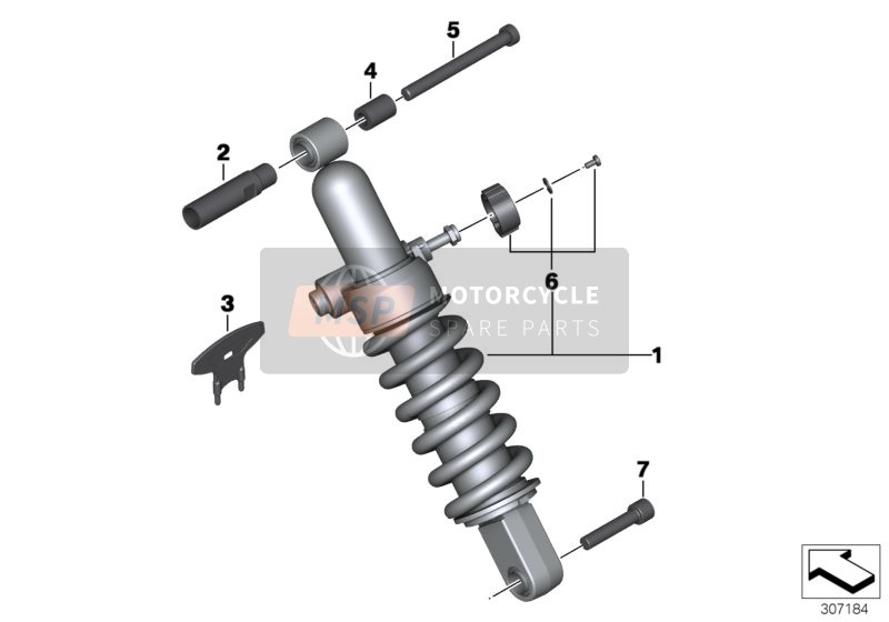 BMW F 700 GS 17 (0B06, 0B16) 2017 Jambe de suspension arrière pour un 2017 BMW F 700 GS 17 (0B06, 0B16)