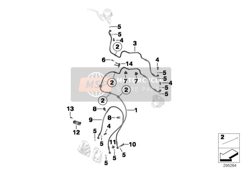 BMW F 700 GS 17 (0B06, 0B16) 2017 Tuyau de frein avant ABS pour un 2017 BMW F 700 GS 17 (0B06, 0B16)