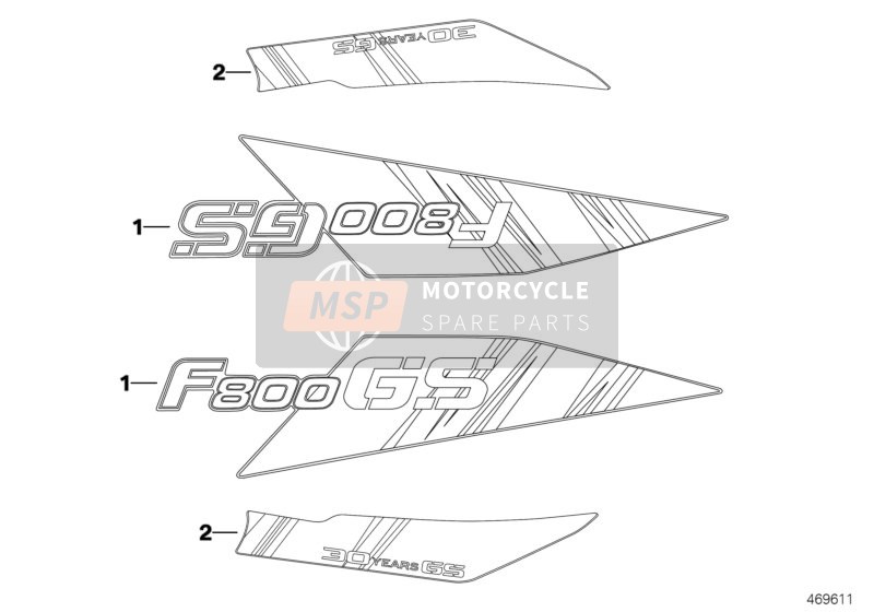 BMW F 800 GS 08 (0219,0229) 2010 Monogramme F800GS pour un 2010 BMW F 800 GS 08 (0219,0229)