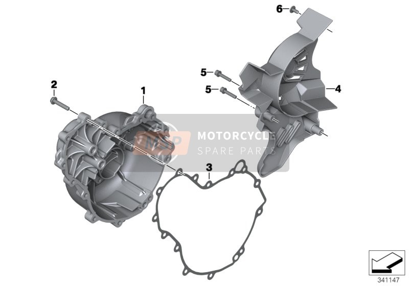 BMW F 800 GS 08 (0219,0229) 2009 ENGINE HOUSING COVER, RIGHT for a 2009 BMW F 800 GS 08 (0219,0229)